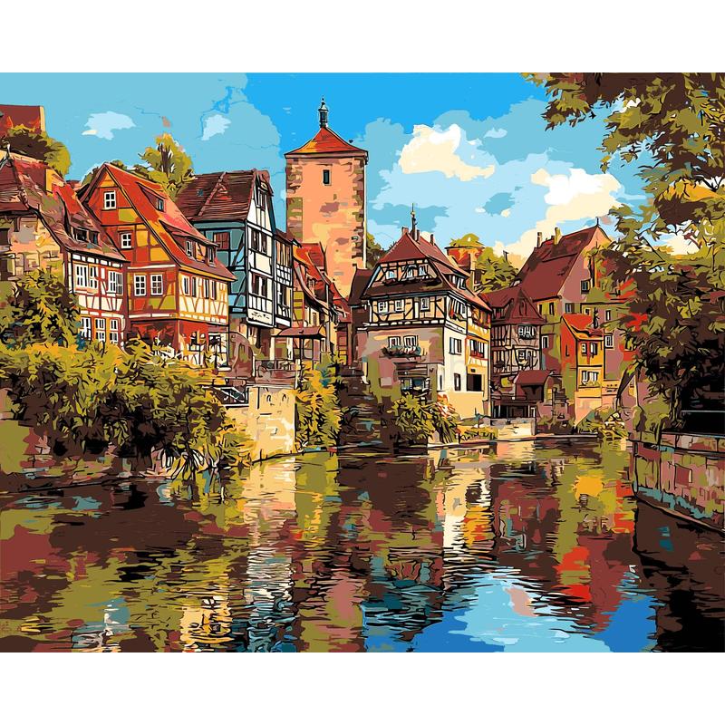 Painting by Numbers Schwäbisch Hall Half-Timbered Old Town