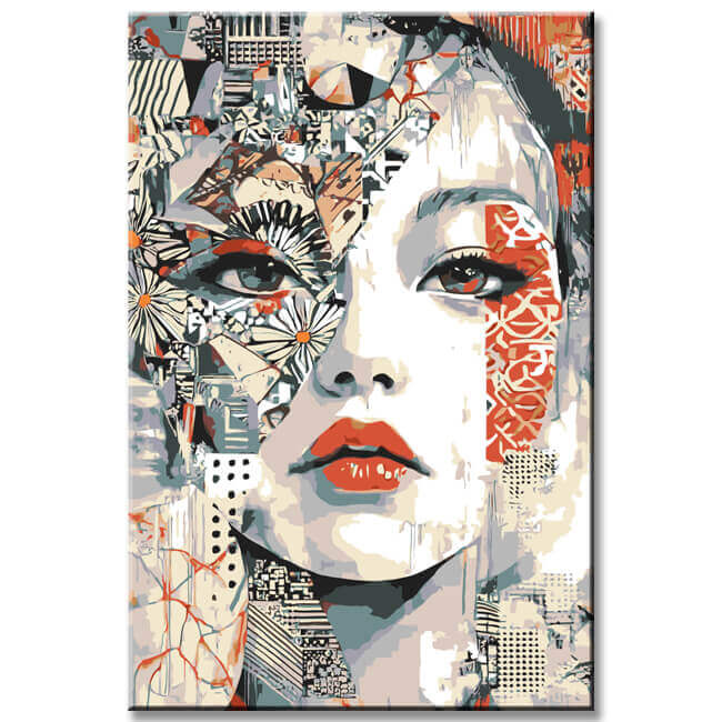 Malen nach Zahlen Moderne Asia Kunst Frau Gesicht