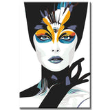 Malen nach Zahlen Moderne Kunst Frau Buntes Gesicht