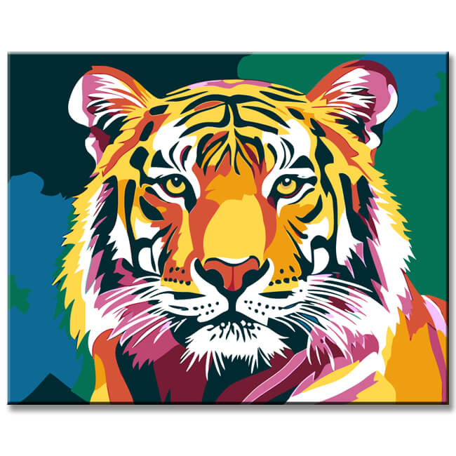 Malen nach Zahlen bunter tiger