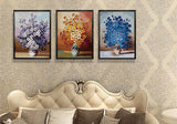 Malen nach Zahlen für Erwachsene Blumenstrauß Triptychon