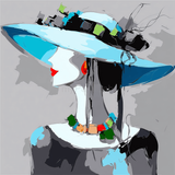 Paint by Numbers for Adults Woman with Blue Hat