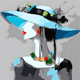 Paint by Numbers for Adults Woman with Blue Hat