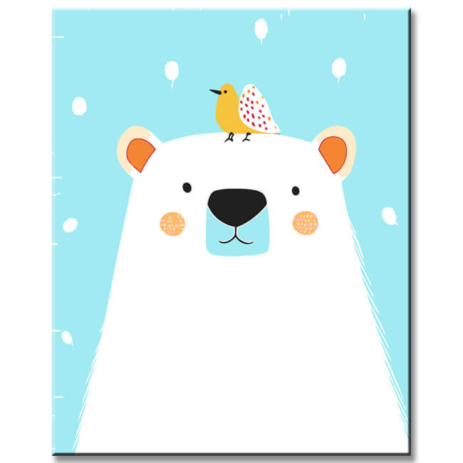 Malen nach Zahlen für Erwachsene Tiere Comic Eisbär