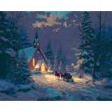 Painting by Numbers for Adults Mountain Church in the Snow