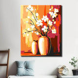 Malen nach Zahlen blutenzweige in vasen