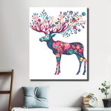 Malen nach Zahlen für Erwachsene Tiere Elch Blumen