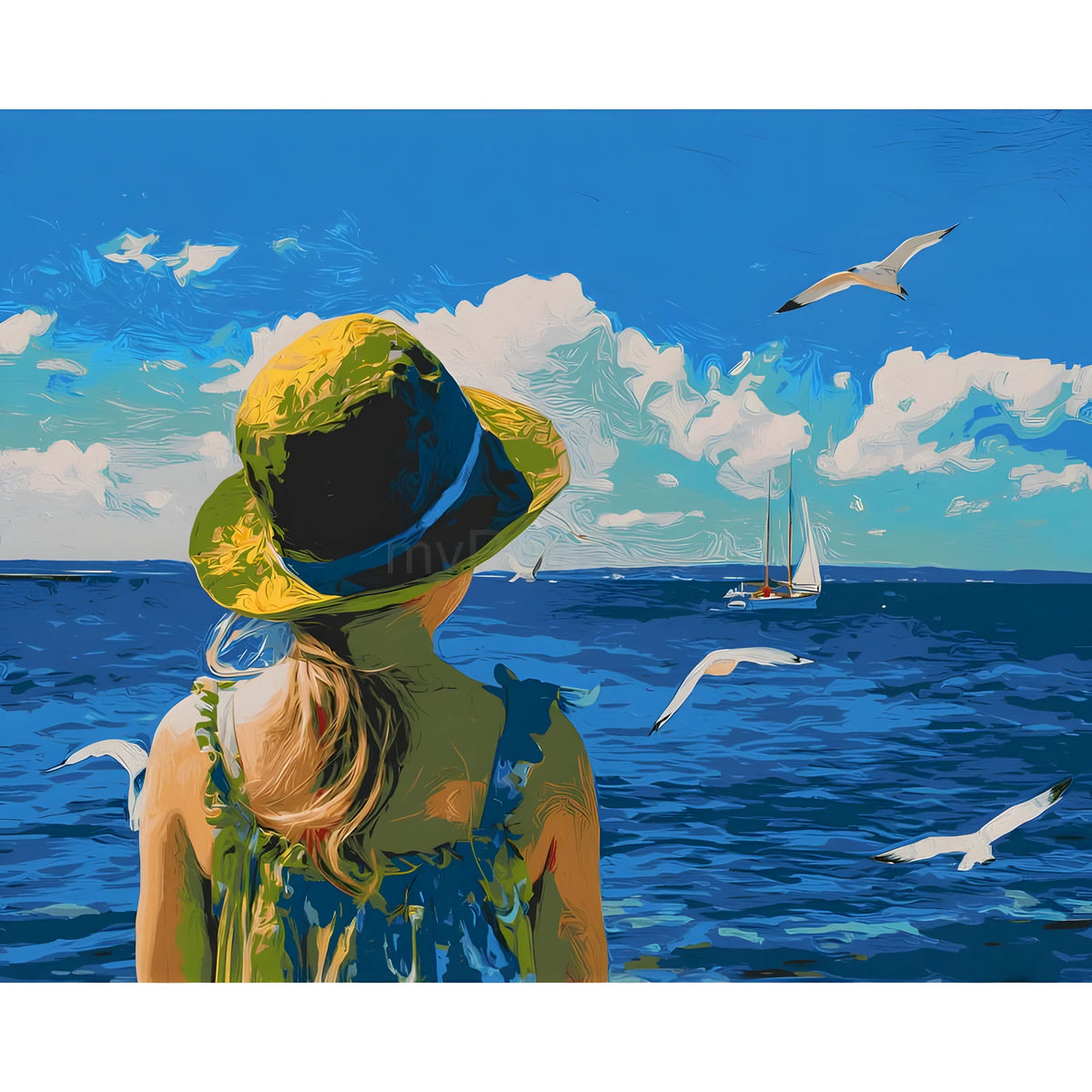 Painting by Numbers for Adults Child at the Sea