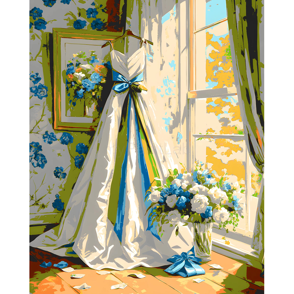 Malen nach Zahlen Bilder hochzeitskleid