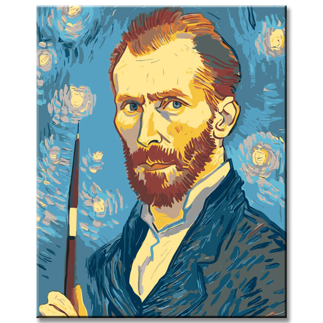 Malen nach Zahlen für Erwachsene Van Gogh Selbstportrait mit Palette
