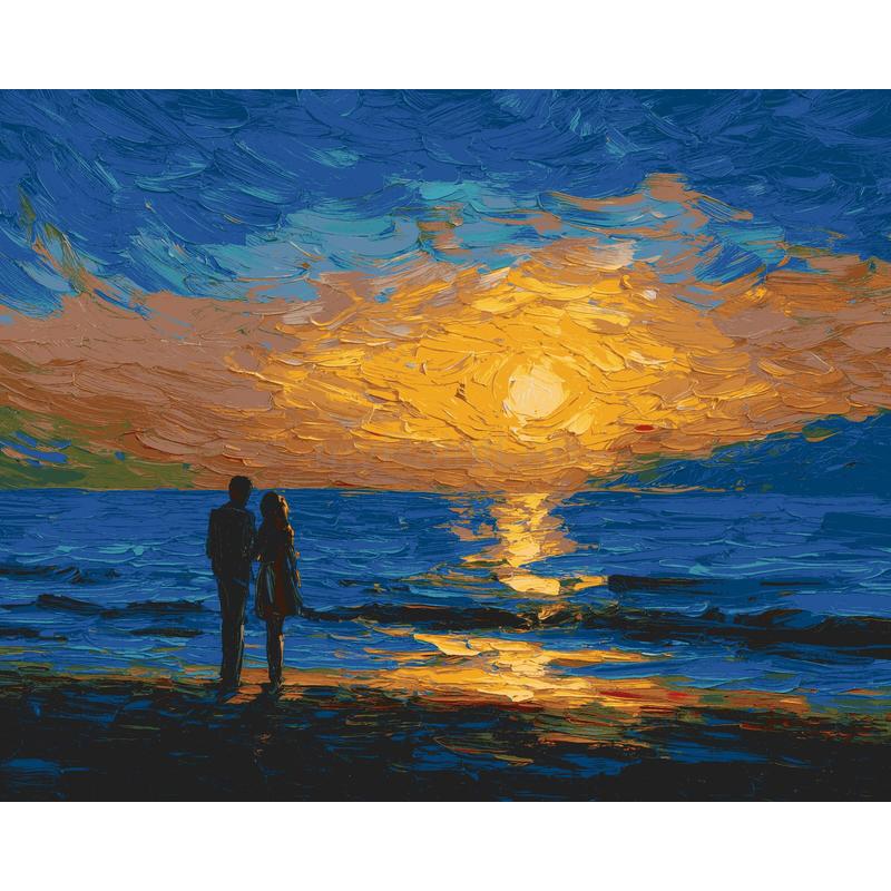 Paint by Numbers for Adults Couple on the Beach