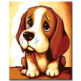 Malen nach Zahlen Hund Tiere Comic Basset