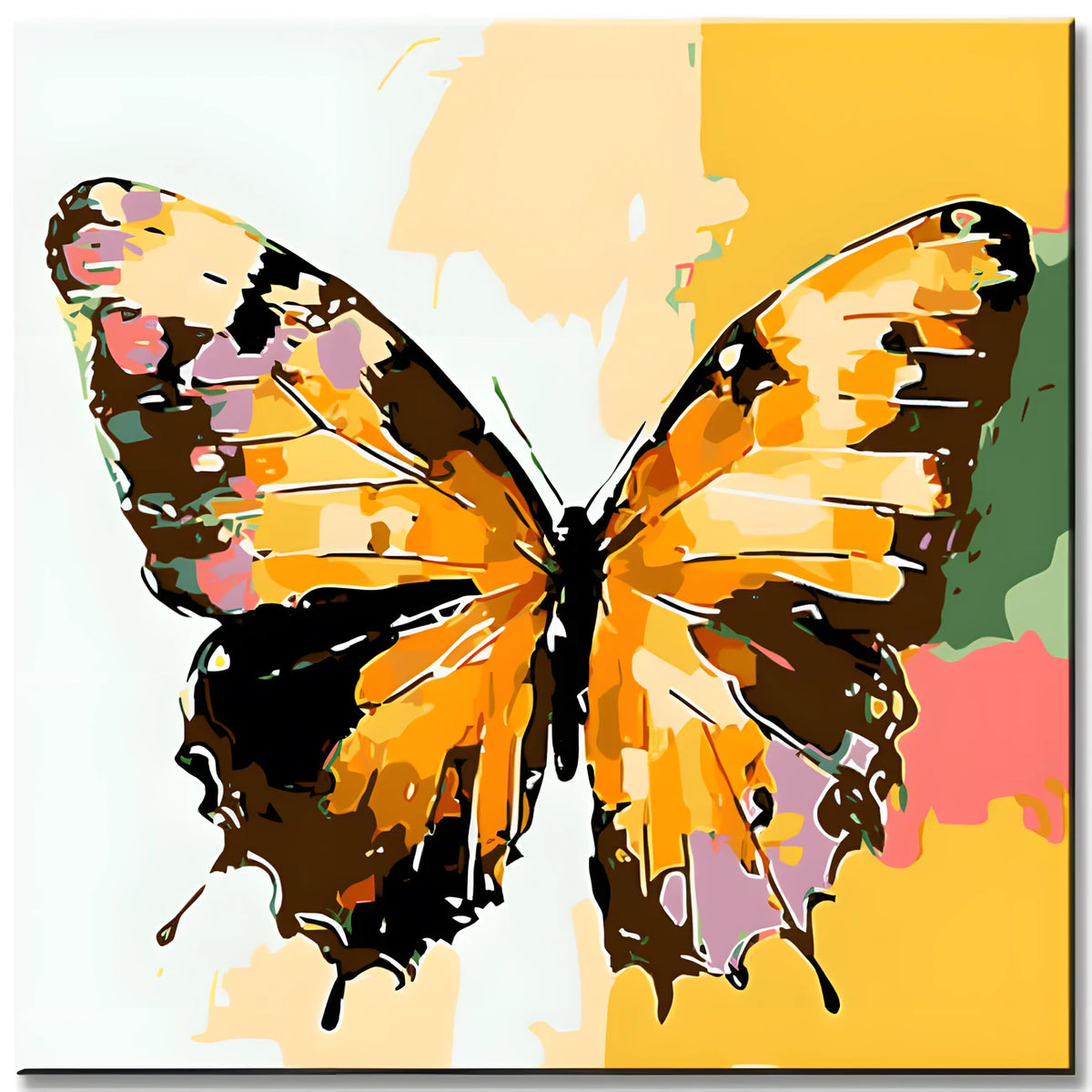 Malen nach Zahlen Schmetterling gelb orange