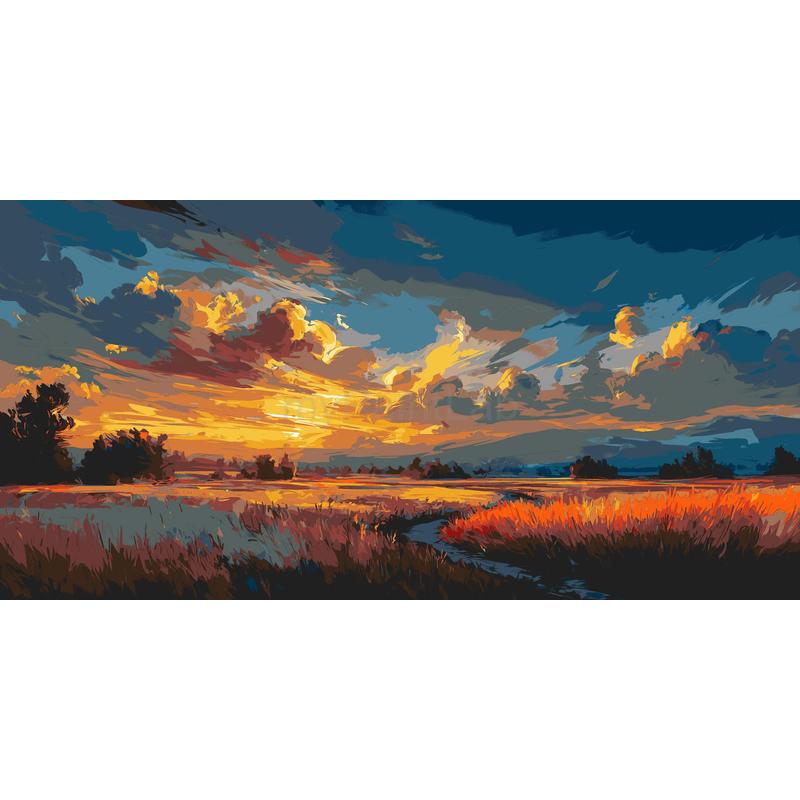 Grind nach Zahlen Landschaft orange