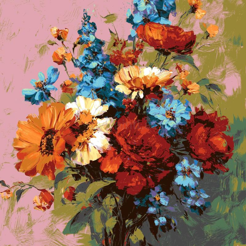 Grind after Zahlen Blumen Bouquet