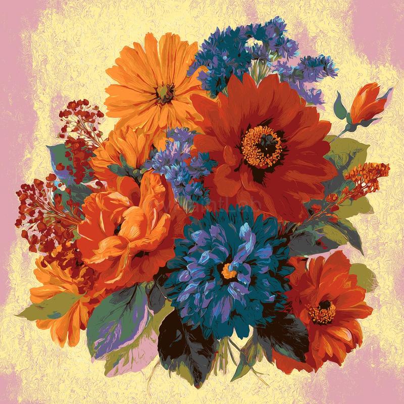 Grind after Zahlen Blumen Bouquet