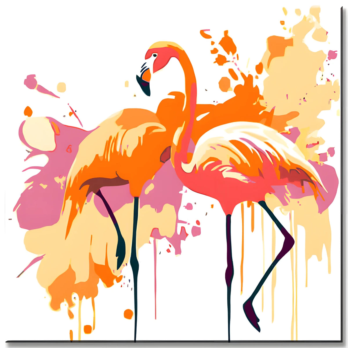Grind nach Zahlen Tiere Flamingos Farbexplosion