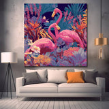 Grind nach Zahlen Tiere Flamingos bunt