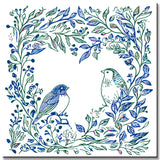 Grind nach Zahlen Pflanzen Vögel blau