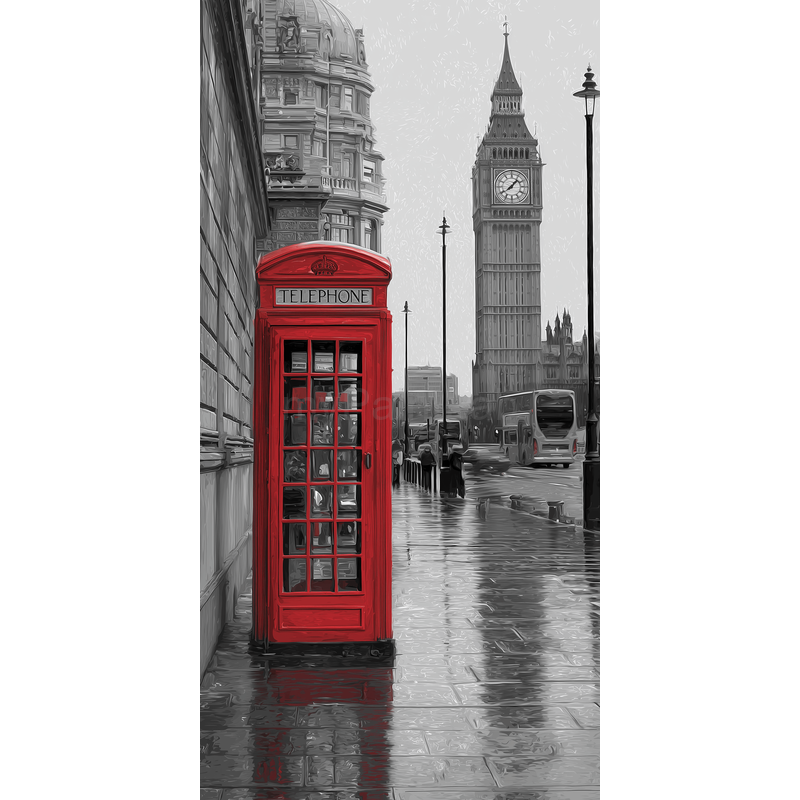 Paint by Numbers London Telephone Booth