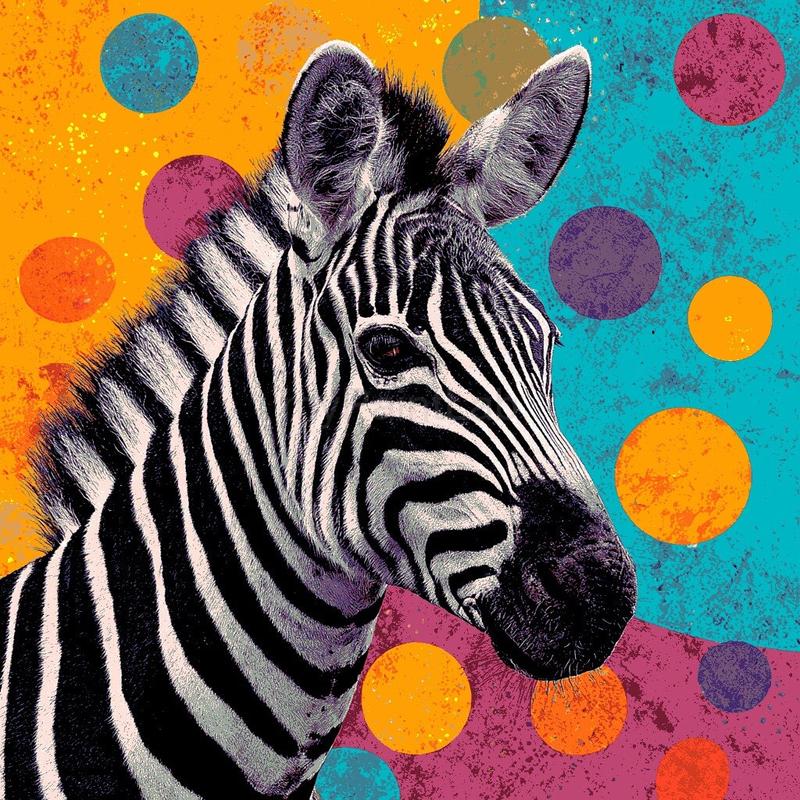 Grind nach Zahlen Zebra Punkte schwarz