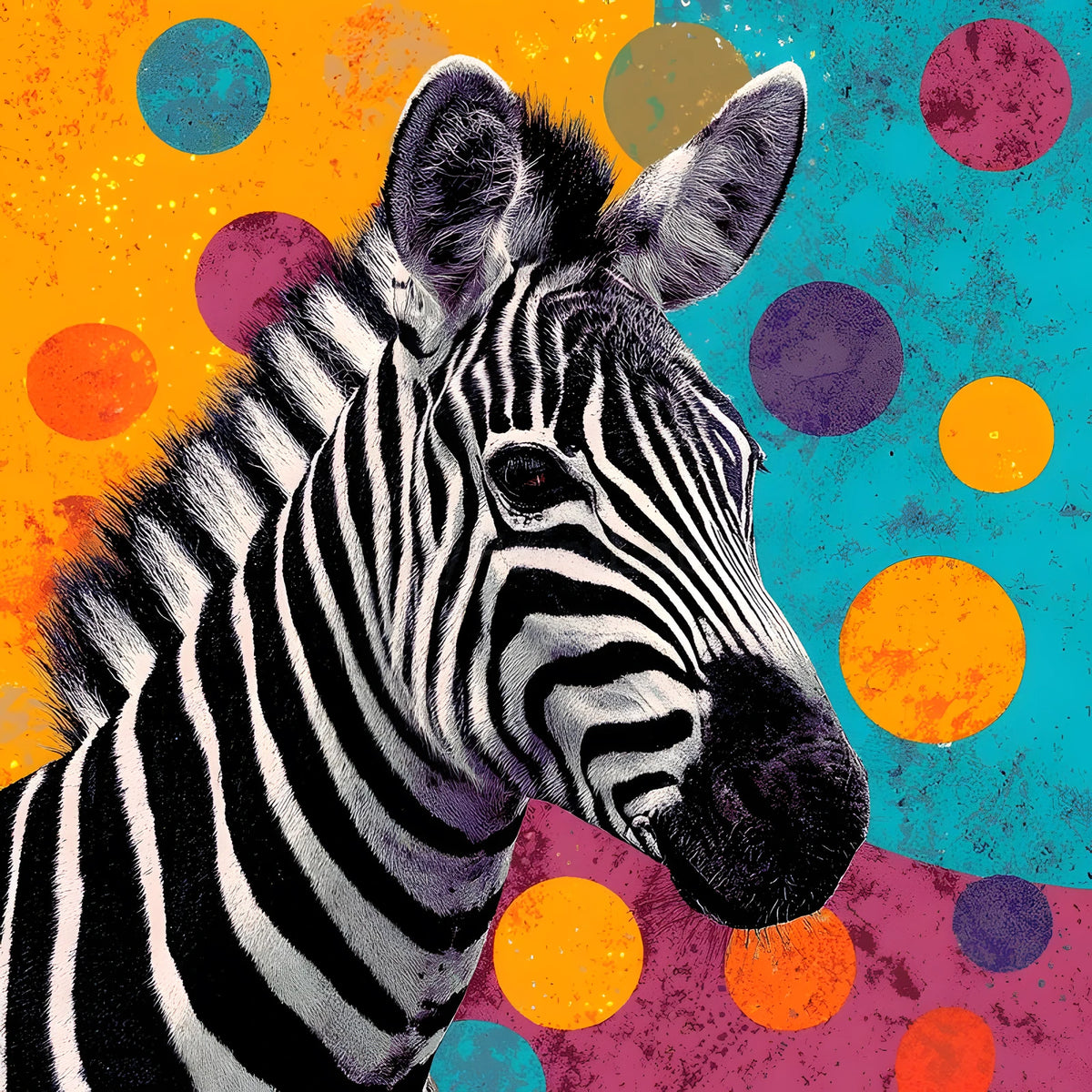 Malen nach Zahlen Zebra Punkte schwarz