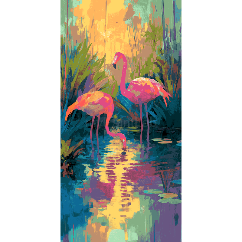 Paint by Numbers Flamingo Sunrise