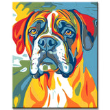 Grind nach Zahlen Hund Dogge Regenbogen bunt