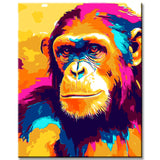 Malen nach Zahlen Affe Regenbogen bunt