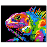 Malen nach Zahlen Echse in Regenbogenfarben TierKunst