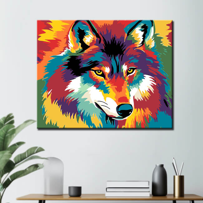 Malen nach Zahlen Wolf Portrait Tiere TierKunst