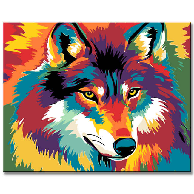 Malen nach Zahlen Wolf Portrait Tiere TierKunst