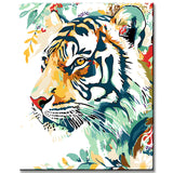 Malen nach Zahlen Löwenportrait Moderne TierKunst Malerei