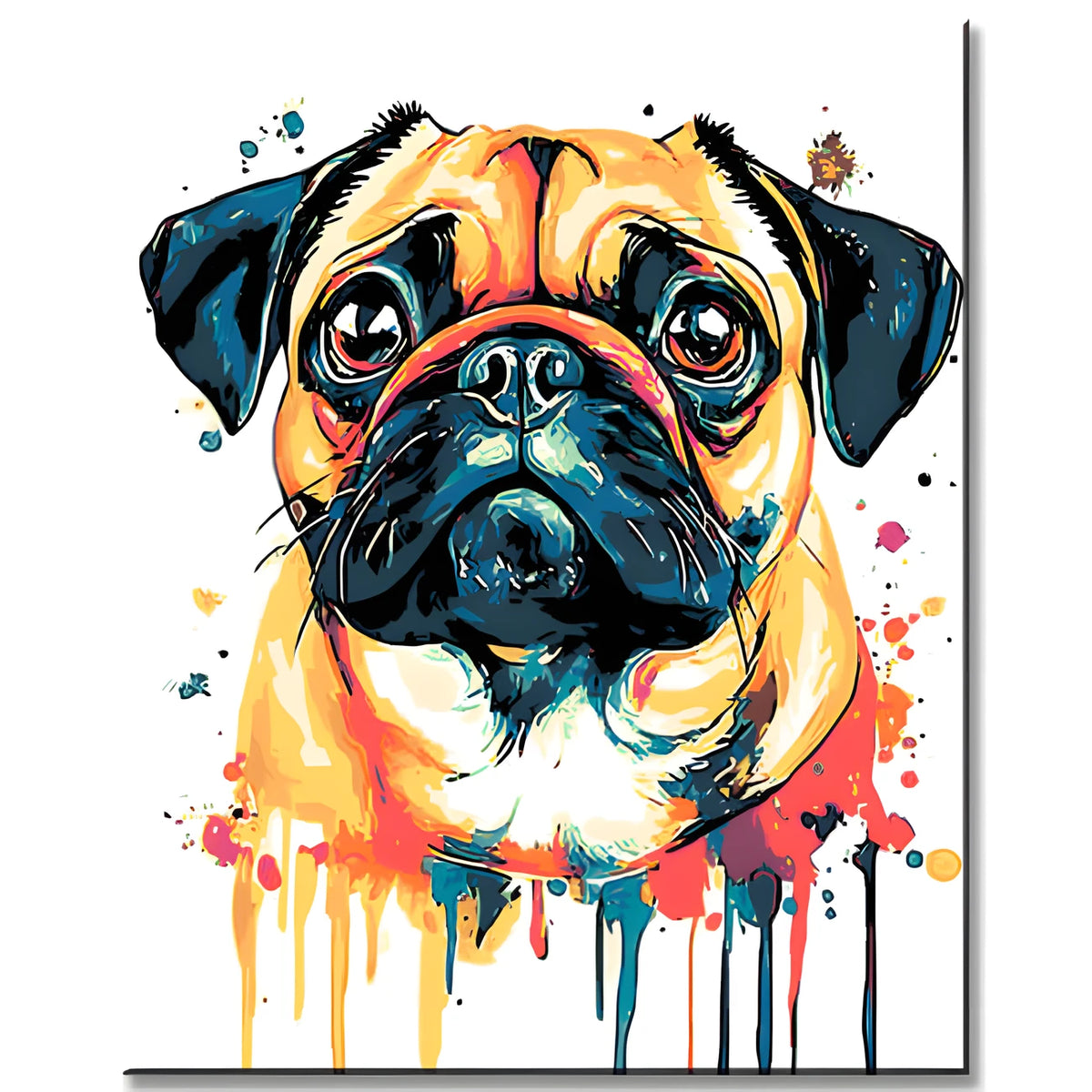 Malen nach Zahlen Mops Portrait Moderne TierKunst