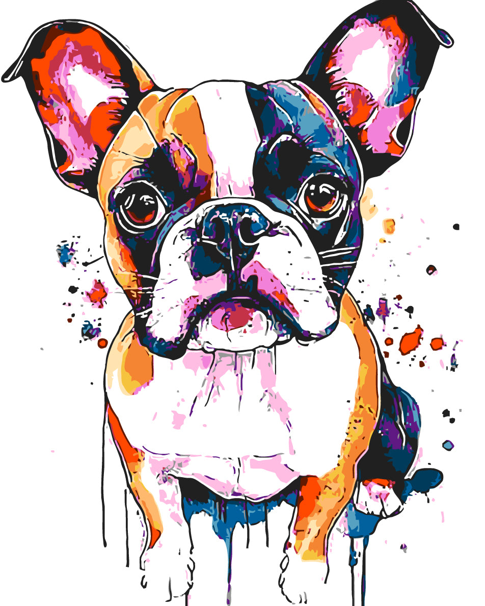 Malen nach Zahlen Mops im Portrait Moderne TierKunst