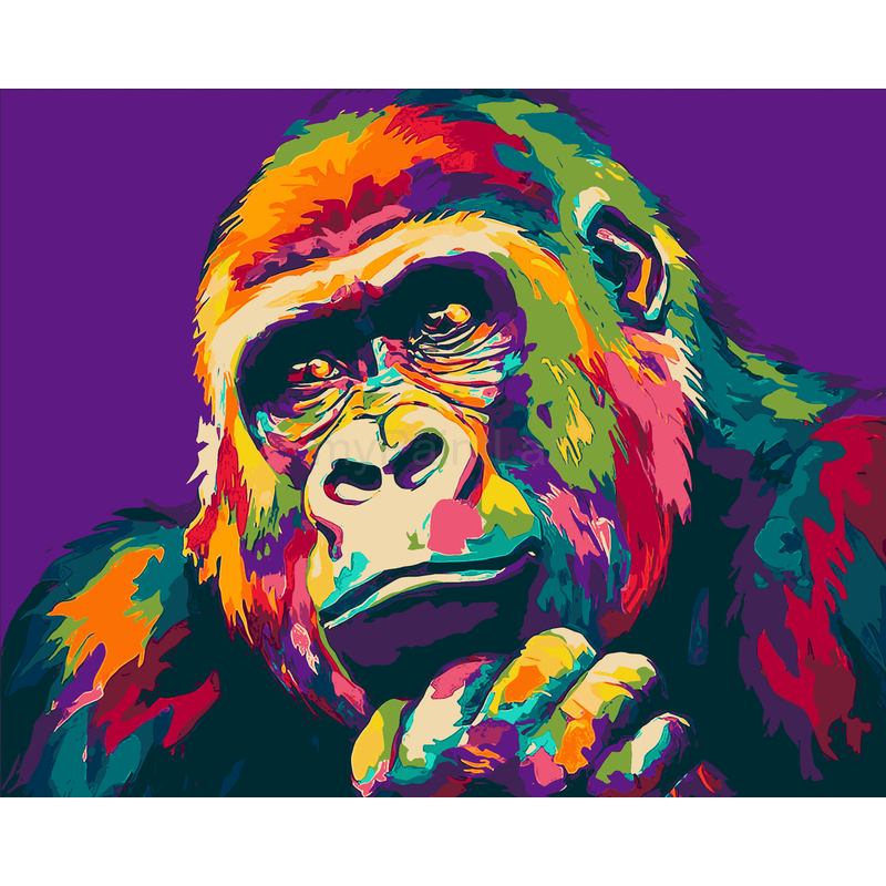 Painting by Numbers Monkey Gorilla Modern Animal Art