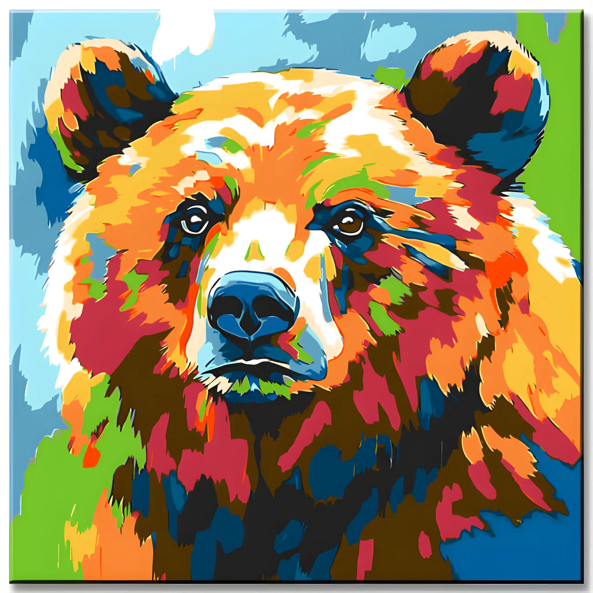 Malen nach Zahlen Bär Moderne TierKunst