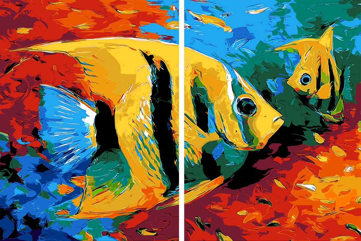 Malen nach Zahlen Fisch Tier Moderne TierKunst