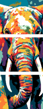 Malen nach Zahlen Elefant Stoßzahn Moderne Tierkunst - 3 parts (Triptychon)