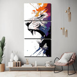 Malen nach Zahlen Löwe Moderne Tier Kunst - Triptychon