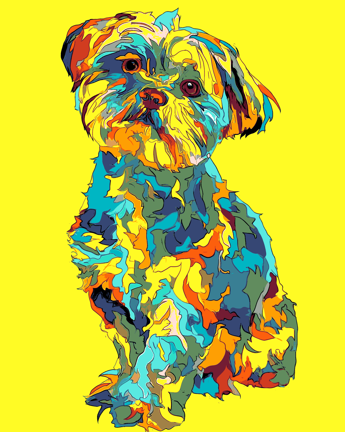 Painting by Numbers Colorful Animal World Dog in Portrait