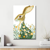 Malen nach Zahlen Bunter Feldhase im grünen Blumenkleid