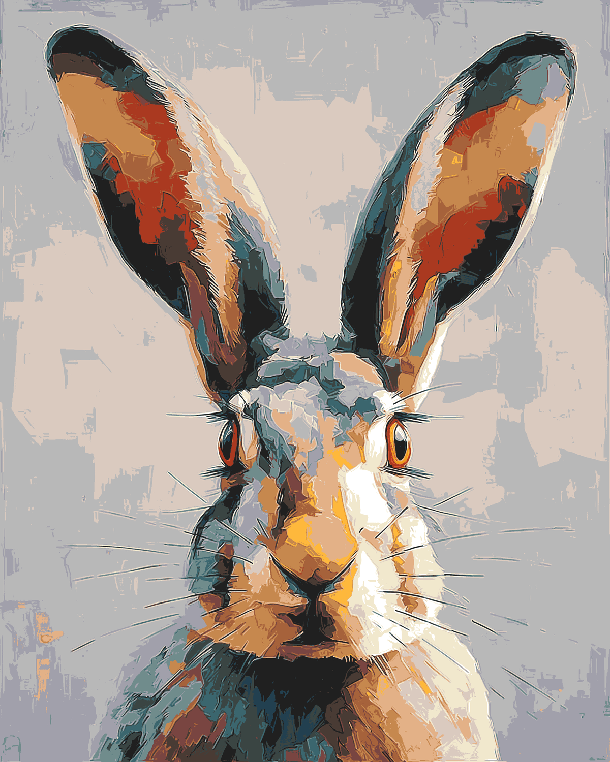 Paint by Numbers Rabbit Portrait