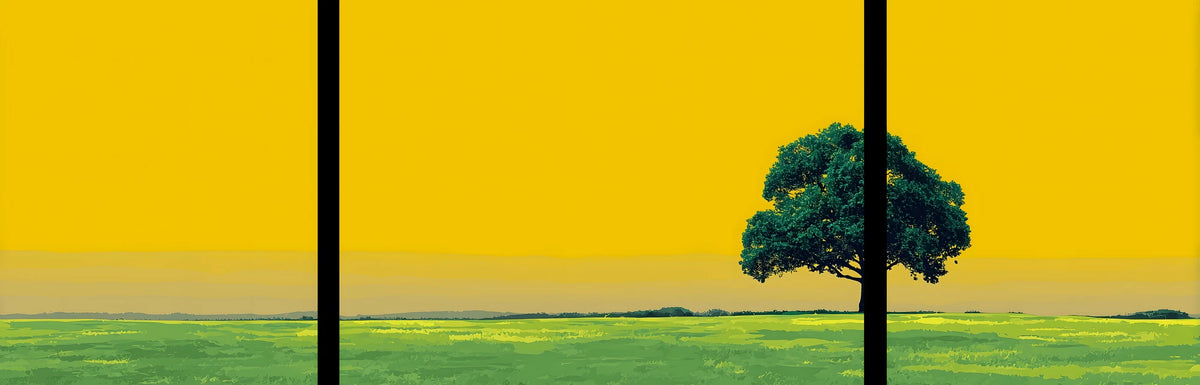 Malen nach Zahlen markanter Baum - 3-teilig (Triptychon)-SS-109