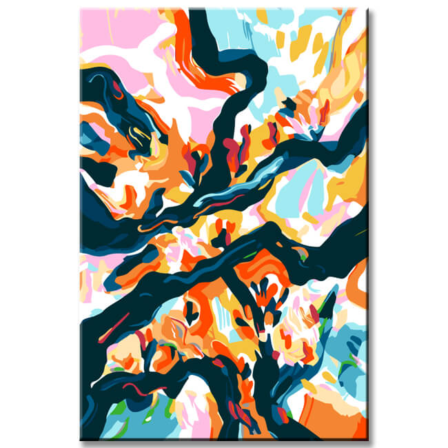 Malen nach Zahlen Abstrakte Kunst Blumentanz I