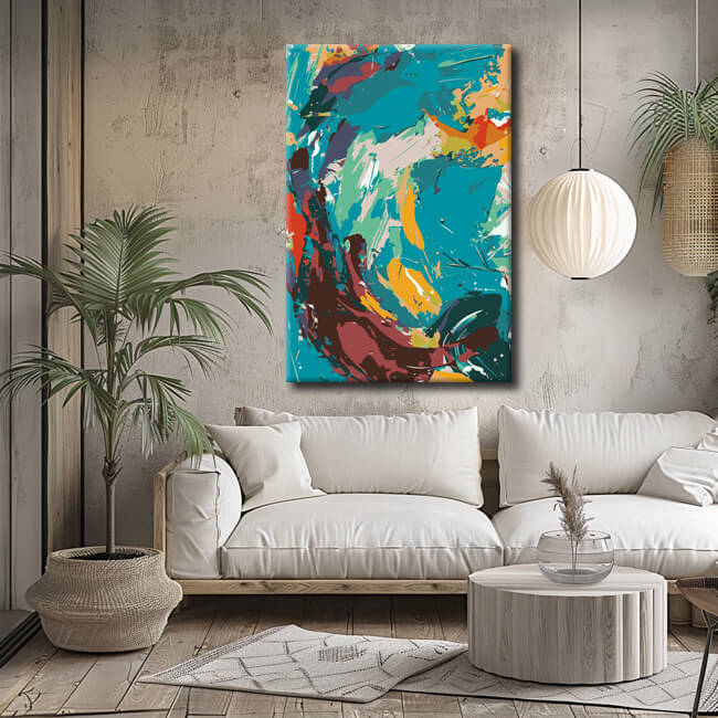 Malen nach Zahlen Abstrakte Kunst Die Welle II