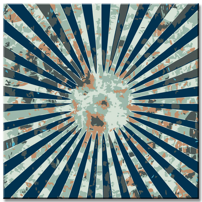 Malen nach Zahlen Abstrakt Sonnendurchbruch II