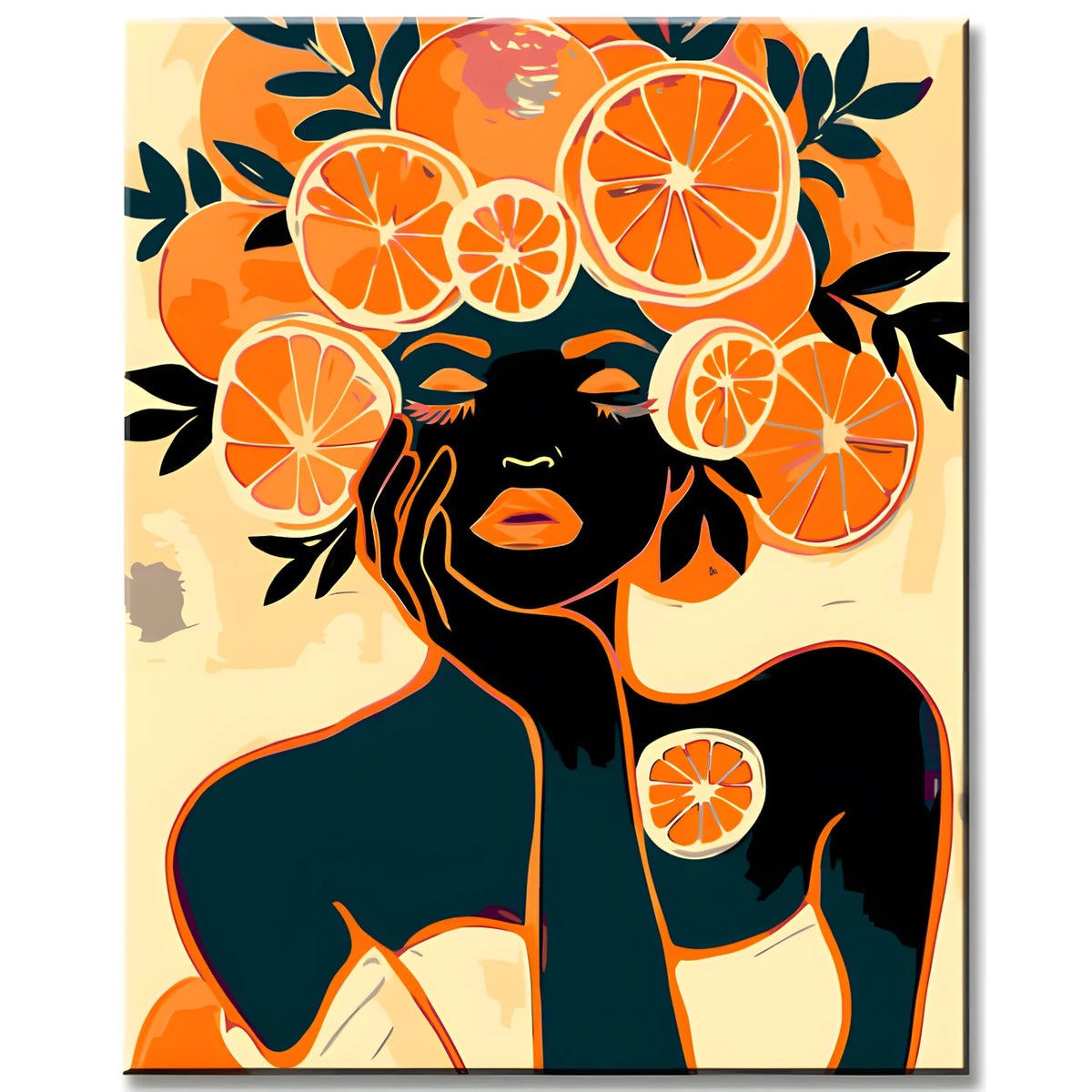 Malen nach Zahlen Abstrakte Kunst Tangerine