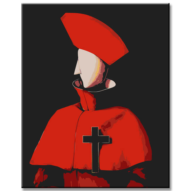 Malen nach Zahlen Abstrakt Kardinal II