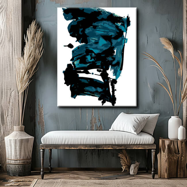 Malen nach Zahlen Abstrakt Blaue Träume II